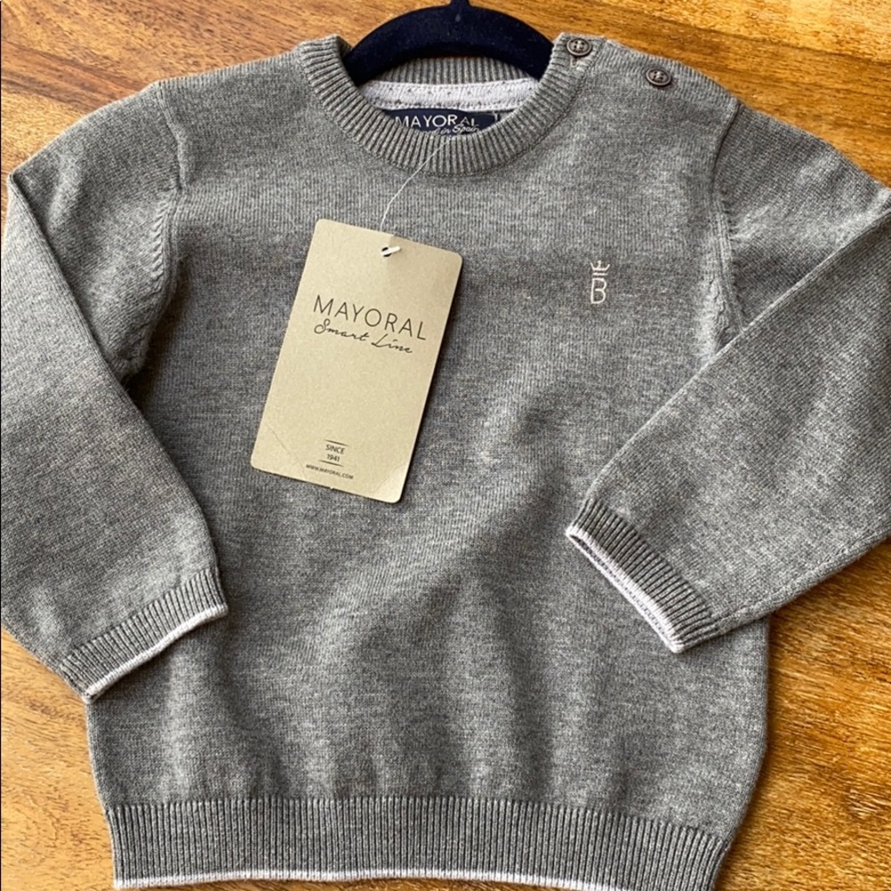 Mayoral grey babies sweater 12 mos NWT